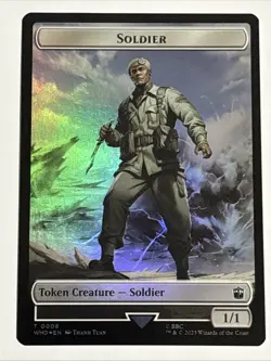 MTG Universes Beyond: Doctor Who Soldier/Beast Token Foil 0008/0017 - Image 1