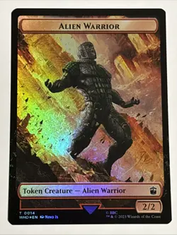 MTG Universes Beyond: Doctor Who Soldier/Alien Warrior Token Foil 0008/0014 - Image 2