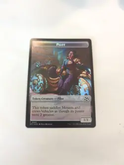 Treasure (0011) / Pilot (0001) Double-Sided Token *FOIL* Aetherdrift NM MTG - Image 1