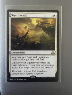 MTG Magic the Gathering Sigarda’s Aid Eldritch Moon White Equipment Enchantment - Image 1