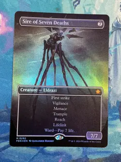 MTG FOIL SIRE OF SEVEN DEATHS BORDERLESS FOIL FOUNDATIONS LP - Image 1