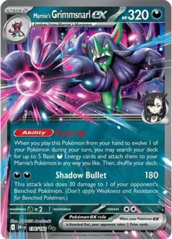Pokemon Marnie's Grimmsnarl ex NM 1st Edition Normal SV10: Destined Rivals - Image 1
