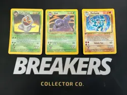 Mixed Set Vintage 3 Card Holo Pokemon Lot with 1st Edition: Machamp, Muk, Arbok - Image 1
