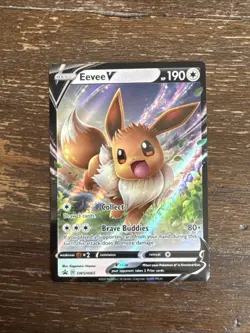 2020 Pokemon SWSH 065 Eevee V Black Star Promo Holo NM-MT/+ - Image 1