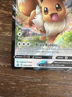 2020 Pokemon SWSH 065 Eevee V Black Star Promo Holo NM-MT/+ - Image 2