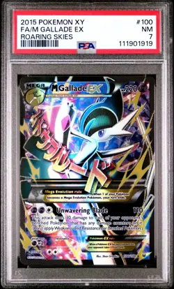 2015 Pokemon XY FA/M Gallade EX Roaring Skies #100 | PSA NM 7 - Image 1