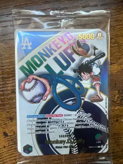 One Piece Monkey.D.Luffy EB02-010 LA Dodgers Promo Card Brand new In package - Image 3