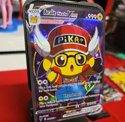 Pokemon TCG Arale Pikachu VCOS Cosplay Custom Full Art Holographic Card - Image 2