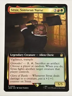 MTG Universes Beyond: Doctor Who Strax, Sontaran Nurse Extended Art 0444 NM Rare - Image 1