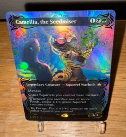 MTG Camellia, the Seedmiser 0346 Raised Foil Borderless Bloomburrow BLB Rare NM - Image 1