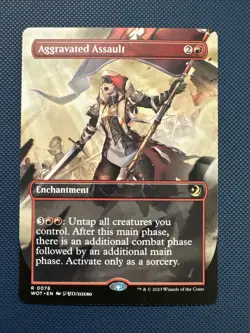 MTG Aggravated Assault (Anime Borderless) - Wilds of Eldraine (WOT) MM - Image 1