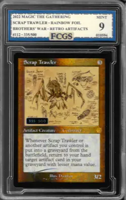 2022 MTG Scrap Trawler #112 Rainbow Foil Serialized /500 Graded FCGS 9 MINT - Image 1