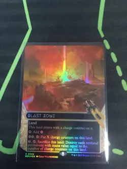 MTG Magic The Gathering Blast Zone Foil EOS 0002 Borderless Stellar Sights - Image 1