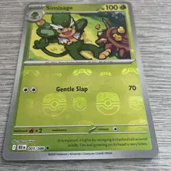 Simisage 005/086 Master Ball Reverse Holo - English Black Bolt Pokemon - NM - Image 3