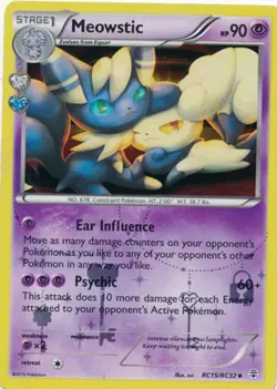 Moderately Played, English Pokemon Meowstic - RC15/32 - Uncommon XY - Generation - Image 1