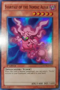 Yugioh 2011 Svartalf Of The Nordic Alfar SR 1st Ed. STOR-EN015 Near Mint - Image 1