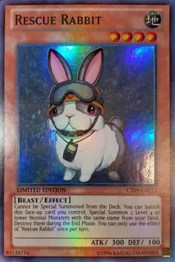 Yugioh 2012 Rescue Rabbit SR Limited Ed. CT09-EN015 Near Mint - Image 1