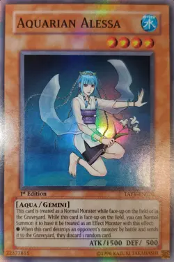 Yugioh 2007 Aquarian Alessa SR 1st Ed. TAEV-EN020 Near Mint - Image 1