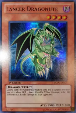Yugioh 2011 Lancer Dragonute SR 1st Ed. EXVC-EN091 Near Mint - Image 1