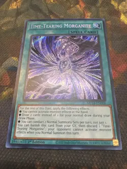 YuGiOh TIME-TEARING MORGANITE ‼Misprint‼ Prismatic Secret Rare MP24-EN088 - Image 1