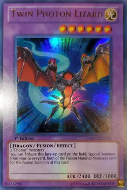 Yugioh 2012 Twin Photon Lizard UR 1st Ed. ORCS-EN039 Near Mint - Image 1