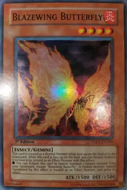 Yugioh 2007 Blazewing Butterfly SR 1st Ed. TAEV-EN089 Near Mint - Image 1