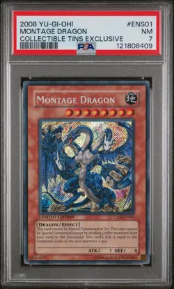 YuGiOh LIMITED EDITION Montage Dragon CT05-ENS01 Collectible Tin Exclusive PSA 7 - Image 1