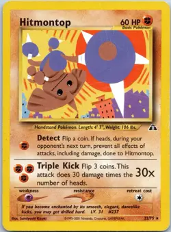 Hitmontop 3/75 2001 Neo Discovery Pokemon Card WOTC Vintage Non Holo Rare - Image 1