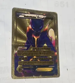 Pokemon Shadow Mewtwo VMAX 880hp GOLD Foil Fan Art Collector Card. - Image 1