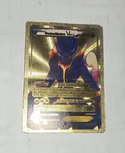 Pokemon Shadow Mewtwo VMAX 880hp GOLD Foil Fan Art Collector Card. - Image 3