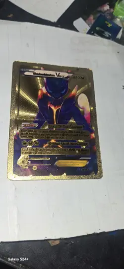 Pokemon Shadow Mewtwo VMAX 880hp GOLD Foil Fan Art Collector Card. - Image 5
