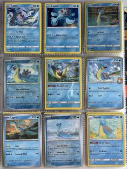 Pokemon Card Species Set Lot - 9x Unique Cards / Lapras Family - Image 1