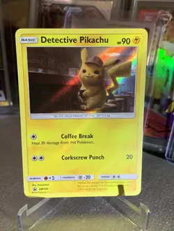 Sun & Moon HOLO Detective Pikachu Pokemon Card 2019 Movie Promo SM190 HP90 - Image 1