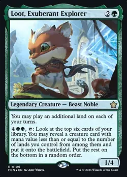 1x Loot, Exuberant Explorer - Foil - Prerelease Promo Moderate Play MTG Magic - - Image 1
