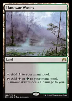 1x Llanowar Wastes Moderate Play MTG Magic - Kid Icarus - - Image 1