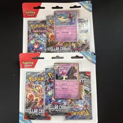 Pokemon SV7 Stellar Crown 3-Pack Booster Blister Packs Set of 2 - SEALED! (B) - Image 1
