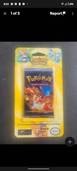 1999 Pokemon SEALED Base Set SHADOWLESS Long Crimp UNOPENED PACK WotC CHARIZARD - Image 1