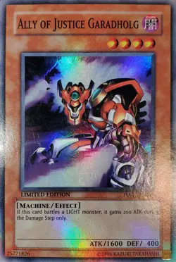 Yugioh 2009 Ally Of Justice Garadholg SR Holo Bleed🩸L. Ed. HA01-EN015 Near Mint - Image 1