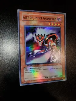 Yugioh 2009 Ally Of Justice Garadholg SR Holo Bleed🩸L. Ed. HA01-EN015 Near Mint - Image 2