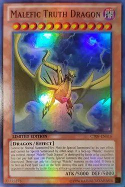 Yugioh 2012 Malefic Truth Dragon SR Holo Bleed🩸Limited Ed. CT09-EN016 Near Mint - Image 1