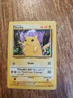 Pikachu 58/102 Pokemon Card 1999 Gnaw Thunder Jolt - Image 1