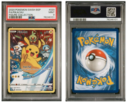 Pikachu SWSH020 Full Art SWSH Black Star Promo Pokemon Card TCG - PSA 9 MINT - Image 1