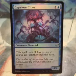 FOIL U 0057 Gigastorm Titan Elemental Uncommon Edge of Eternities MTG Card - Image 1