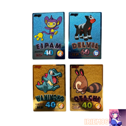 Set 4 Totodile Houndour Pokemon Meiji Get Card Vintage Nintendo Bandai Japanese - Image 1