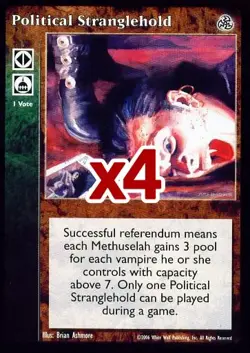 Lot of 4 cards: Political Stranglehold [Third set] - VTES card - Image 1