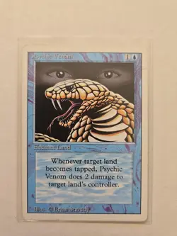 Psychic Venom - Revised 3ED - LP - MTG Magic - Common - Enchant Land - Image 1