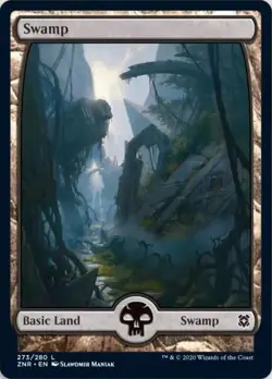 Swamp (273) -Foil Medium Play MTG Zendikar Rising - Image 1