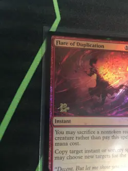 MTG Magic The Gathering Flare Of Duplication Foil Prerelease Promo Red Commander - Image 2