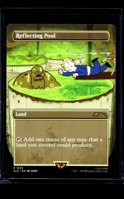 MTG Magic The Gathering SLD Secret Lair Fallout Borderless #1535 Reflecting Pool - Image 1