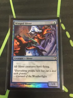 MTG Magic The Gathering Winged Sliver Foil Premium Commander - Image 1